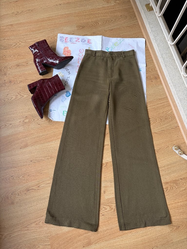 Rodebjer elegante pantalon, wijde pijpen, groen, mt XS, Enlèvement ou Envoi, Comme neuf, Rodebjer, Taille 34 (XS) ou plus petite