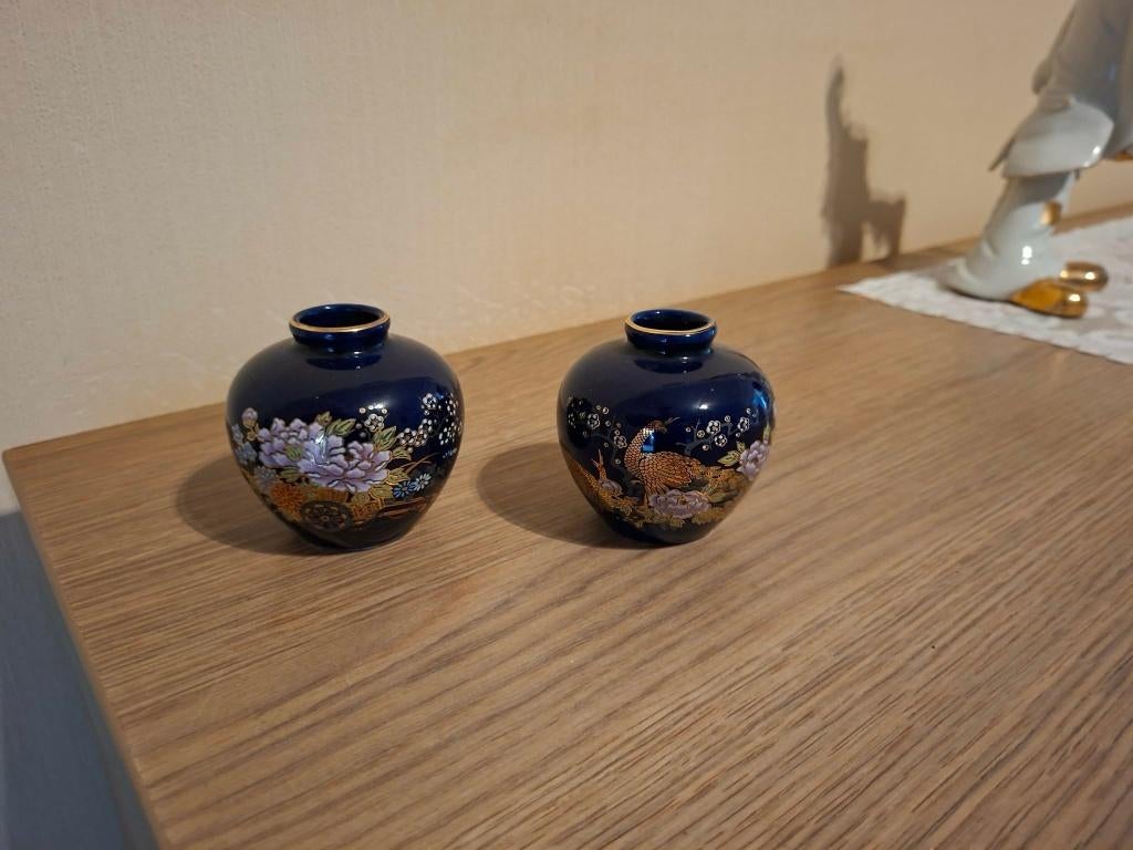 2 Vintage Aziatische miniatuurvaasjes, Enlèvement ou Envoi