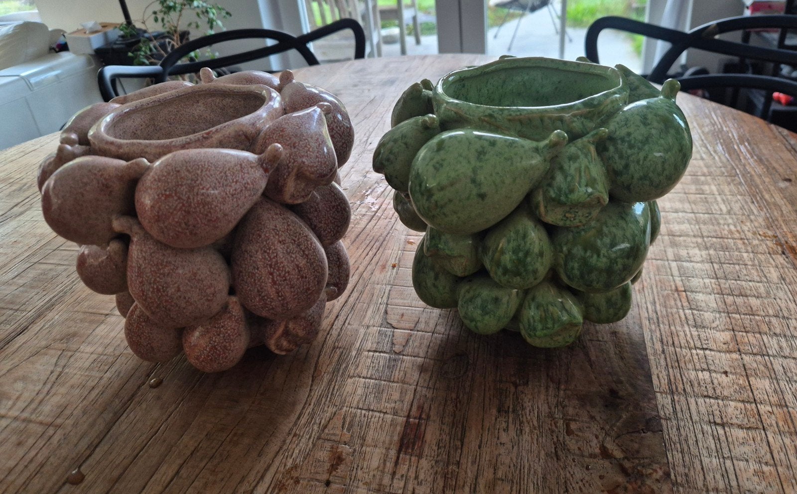 Vaas Des Pots Vijgen rose en groen, Enlèvement, Comme neuf