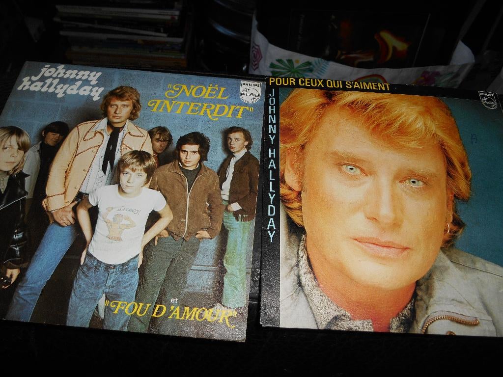 Lot de 2 Johnny Hallyday 45T, Enlèvement ou Envoi