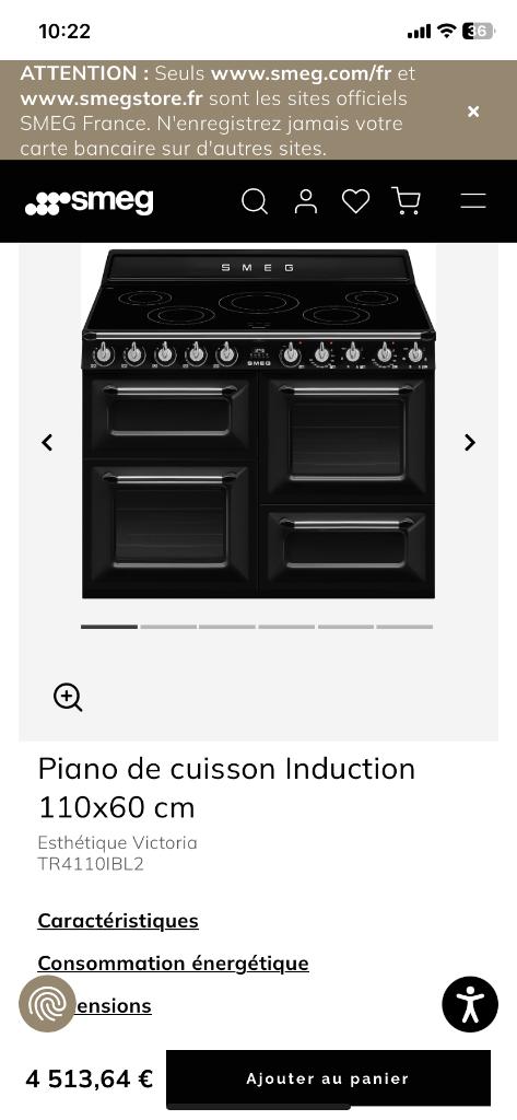Cuisinière smeg!, Plaque chauffante, Enlèvement, Utilisé, À Poser