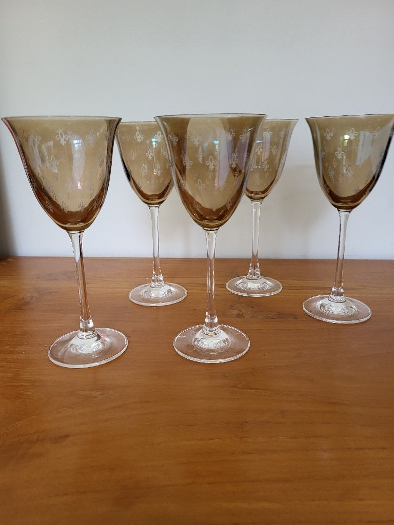 vintage amber wijnglazen, Ophalen, Nieuw, Overige typen