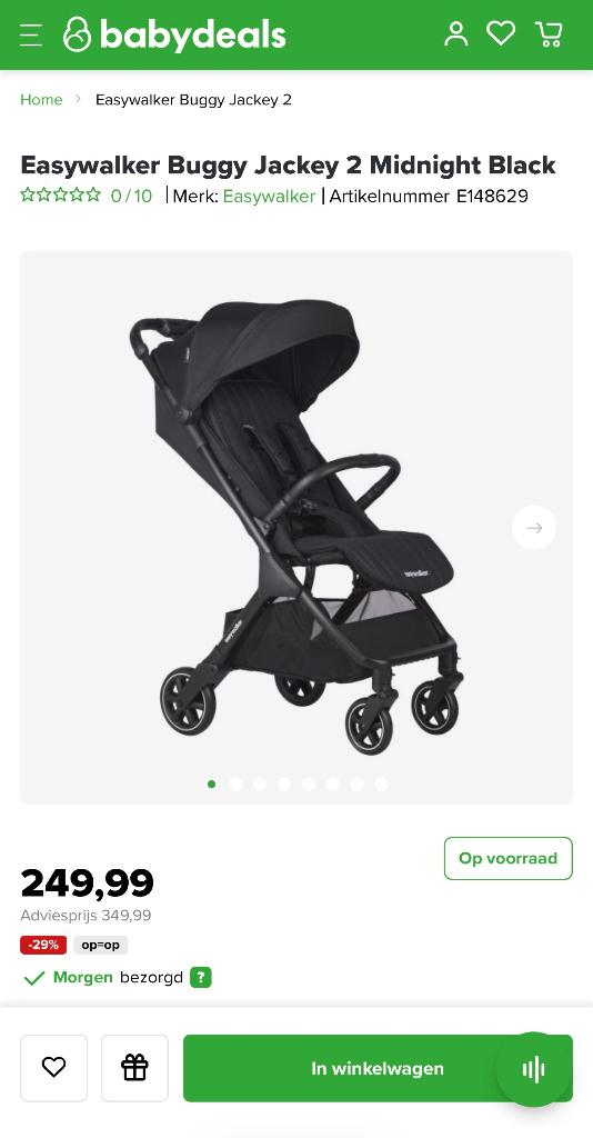 Easywalker Jackey 2 buggy – Midnight Black, Enlèvement, Comme neuf, Autres marques