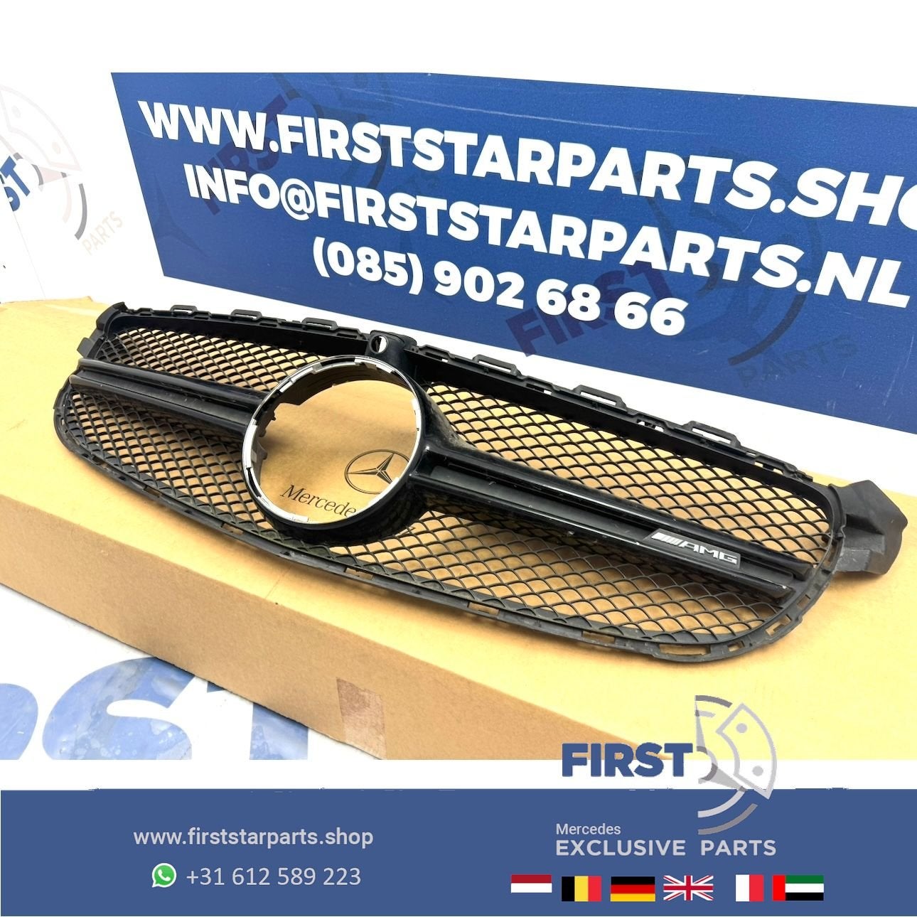 W205 C205 C63 AMG GRIL ZWART + LOGO A2058880223 Mercedes C K, Autos : Pièces & Accessoires, Utilisé, -, -, Enlèvement ou Envoi