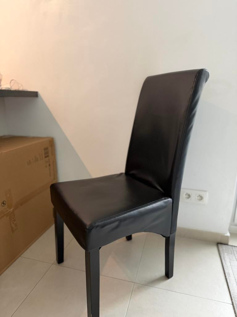 6x stoelen, Huis en Inrichting, Ophalen, Stoelen, Zwart, Leer