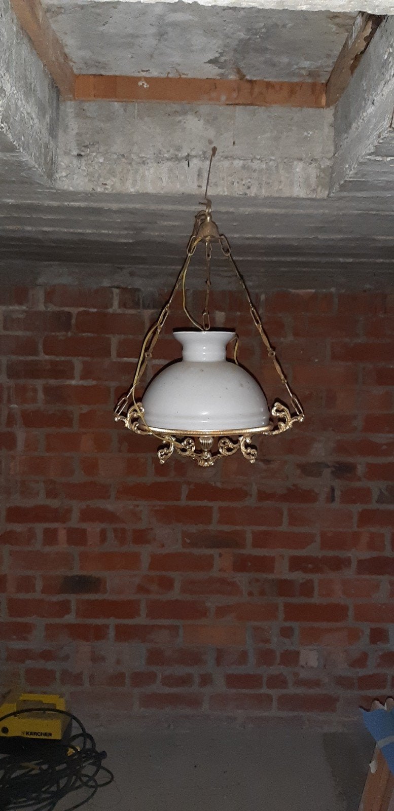 Goudkleurige hanglamp, Huis en Inrichting, Ophalen, Goud, Hanglamp, Antiek