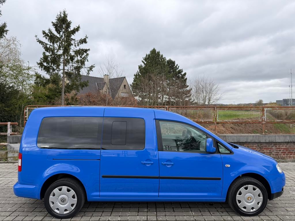 Volkswagen Caddy 2.0 Tdi/1Main - 7zitplaatsen - lang - AIRCO, Auto's, 1989 cc, 4 cilinders, Blauw, 7 zetels