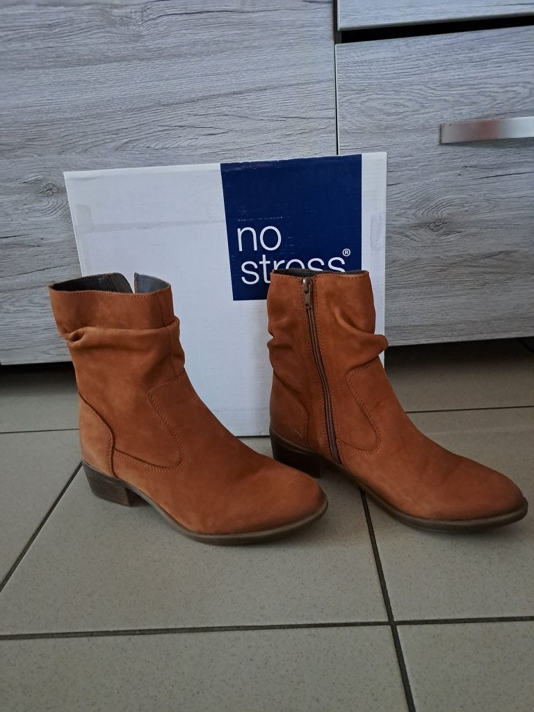 Enkellaarsjes No Stress (39)NIEUW, Ophalen, Bruin, Lage of Enkellaarzen, Nieuw