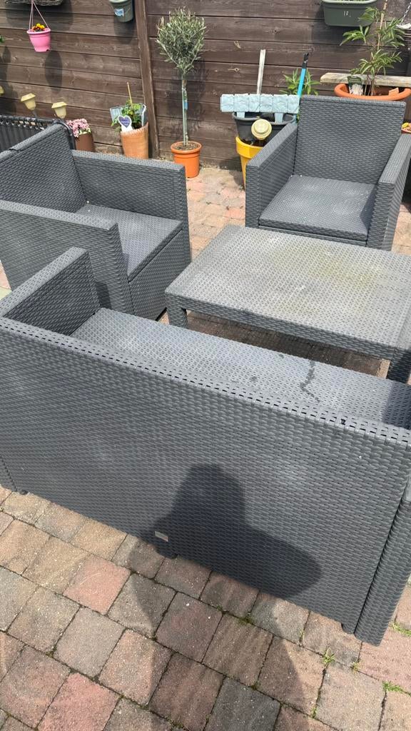 Loungeset Allibert zonder kussens,dringend weg!! €35, Ophalen, Gebruikt, Loungeset