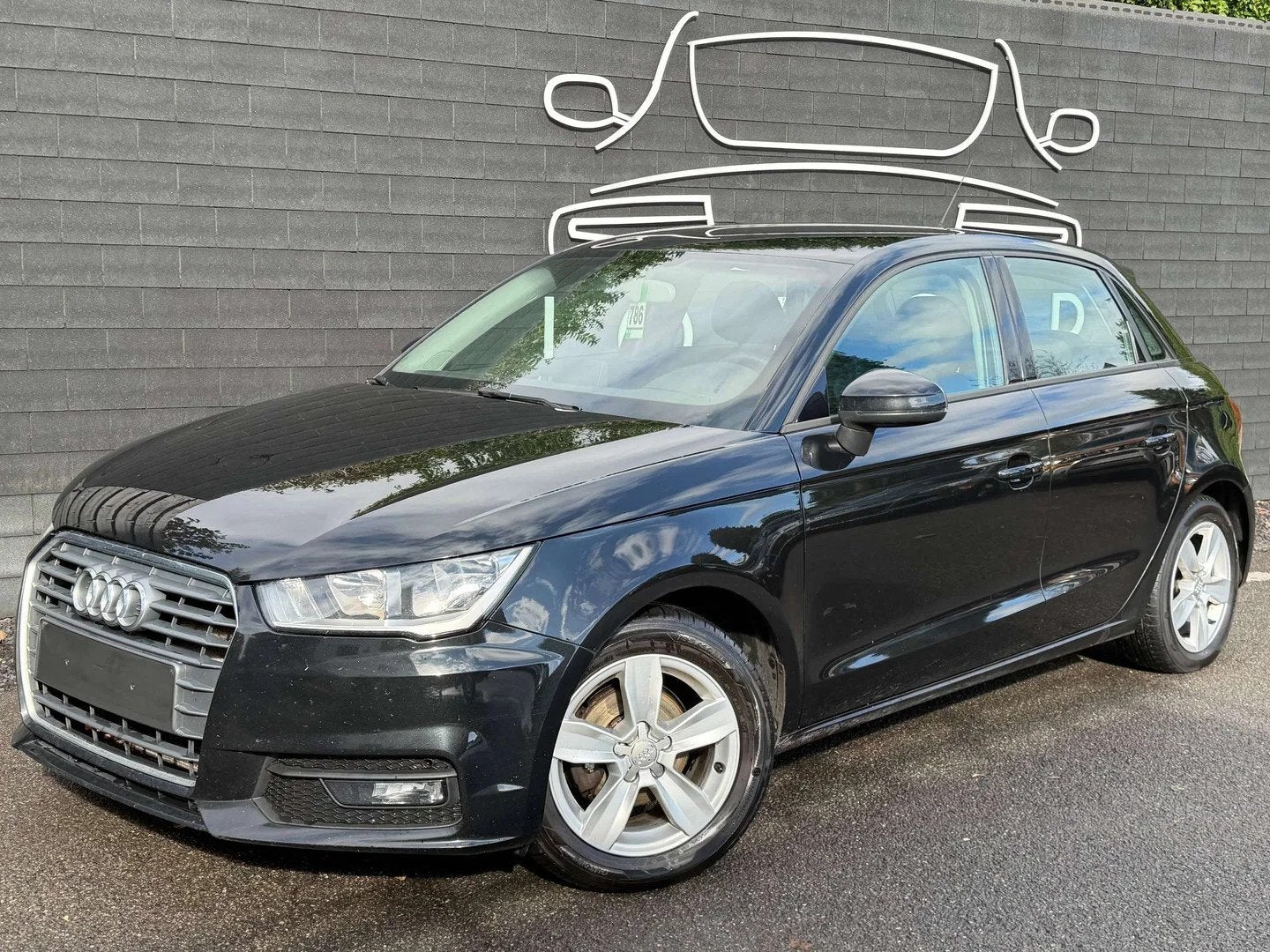 Audi A1 Sportback 1.0 TFSI ultra+AIRCO+NAVI+JANTES+EURO 6B, Auto's, 4 zetels, Euro 6, Zwart, Bedrijf