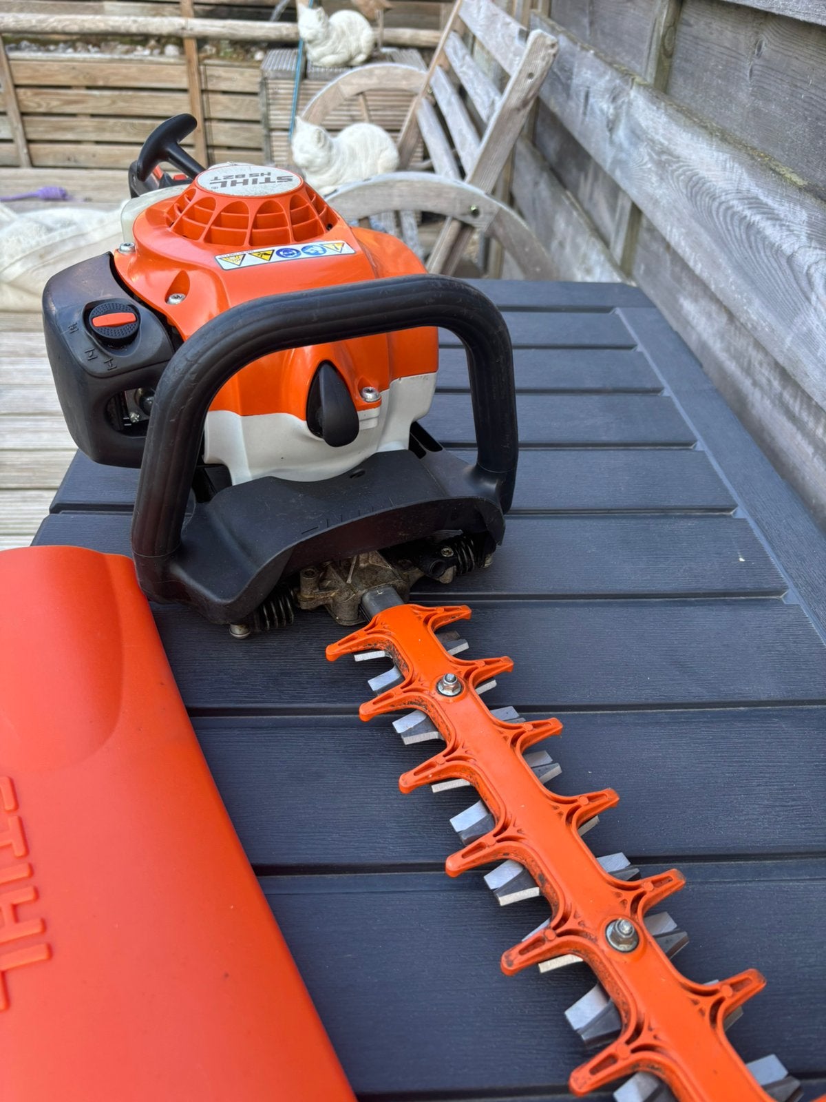 Haagschaar stihl type hs 82t 75cm, Ophalen, Zo goed als nieuw, Benzine