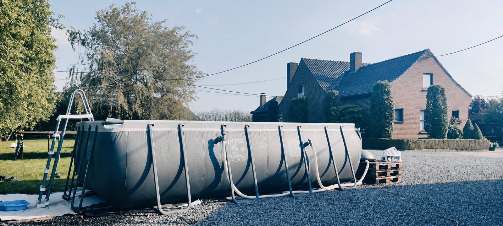 Intex zwembad + Stofzuiger, Tuin en Terras, Ophalen, Gebruikt