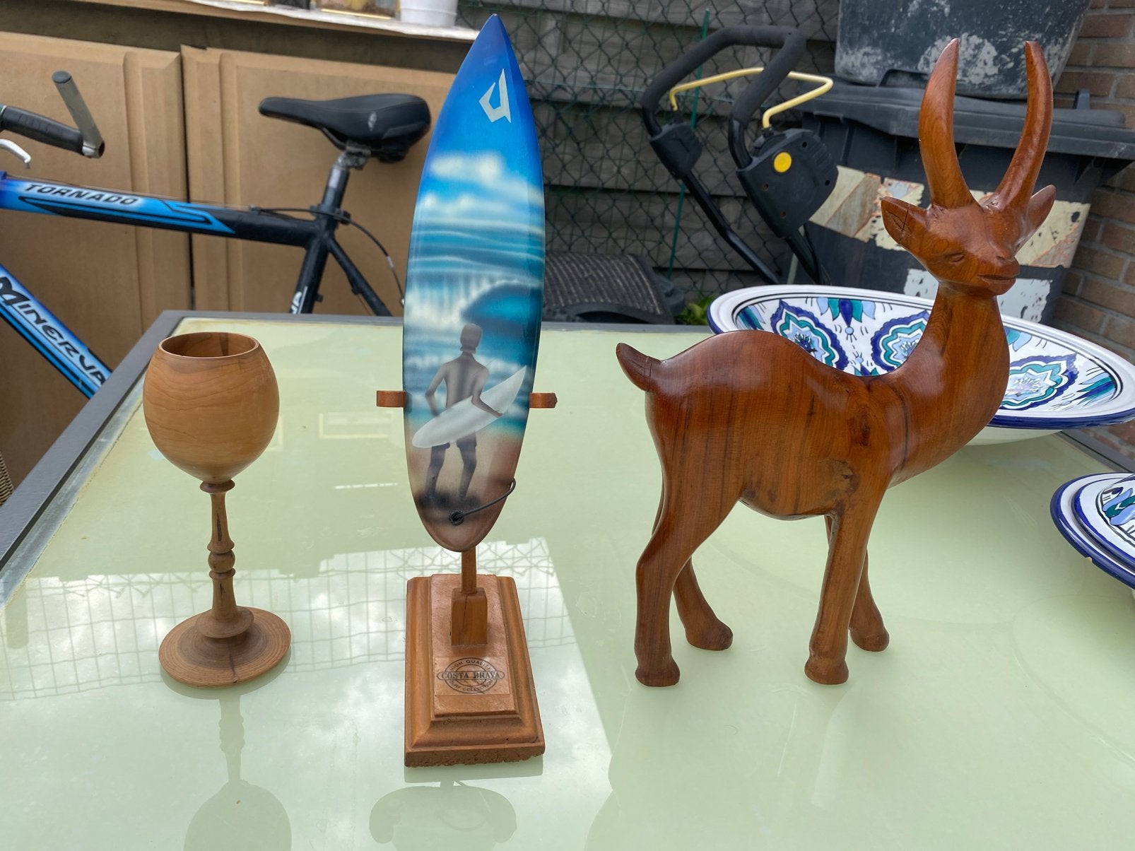 3 verschillende houten decoraties, Verzamelen, Dierenverzamelingen, Ophalen, Zo goed als nieuw, Hert