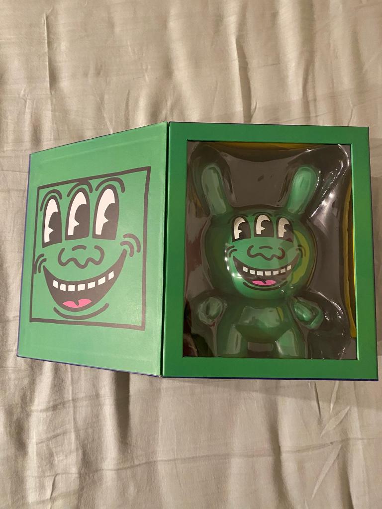 Keith Haring Kidrobot, monstre à trois yeux, 8" Dunny Green, Enlèvement ou Envoi, Neuf