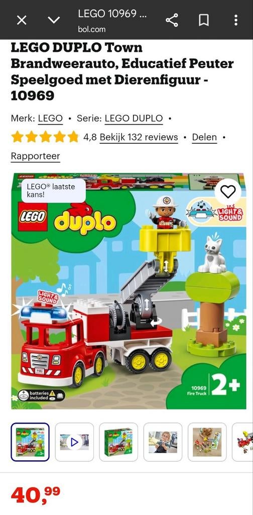 Camion de pompiers Duplo 2 ans, Enfants & Bébés, Enlèvement, Duplo