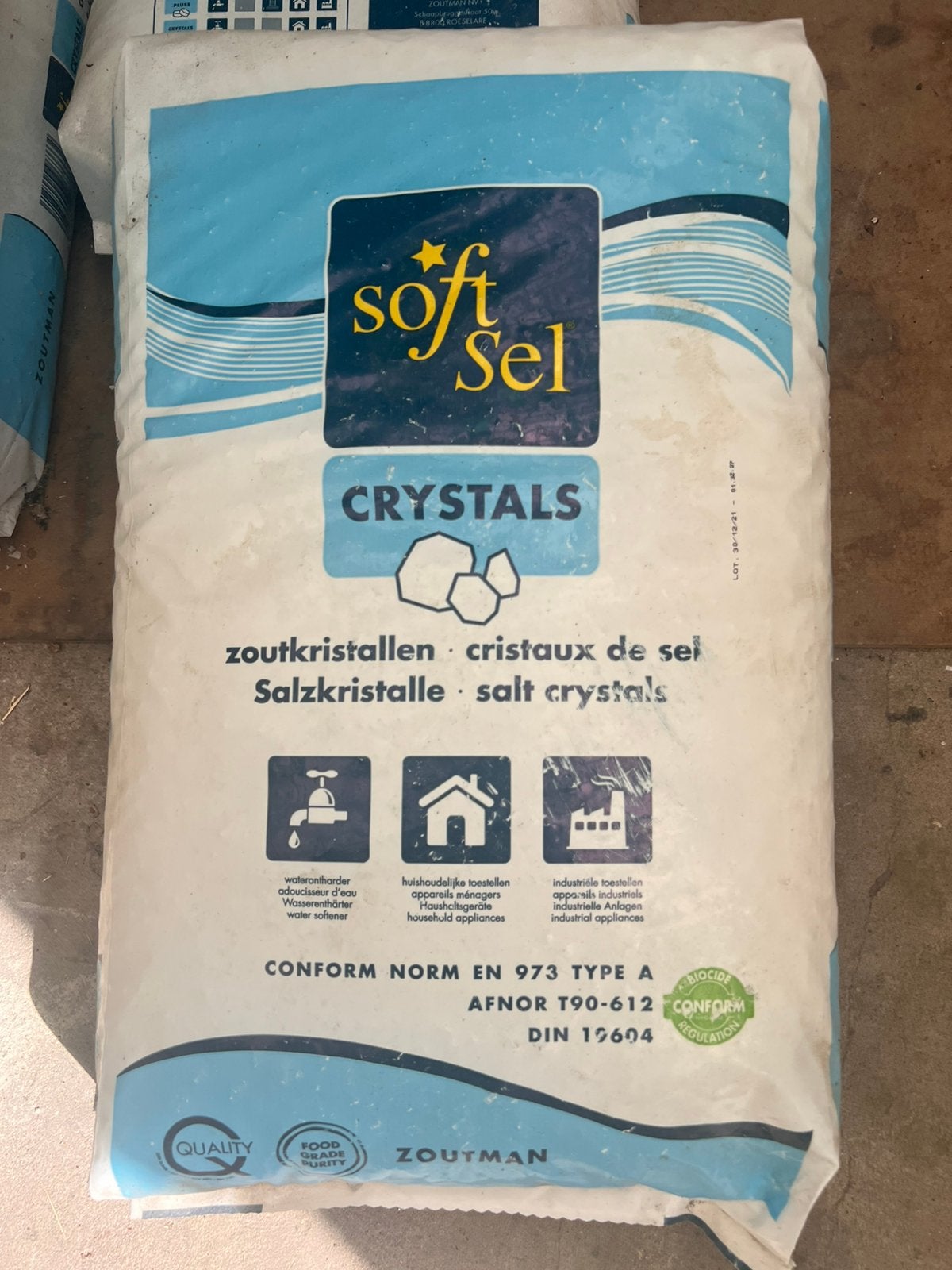Softsel crystals zout 25 kg, Ophalen, Nieuw