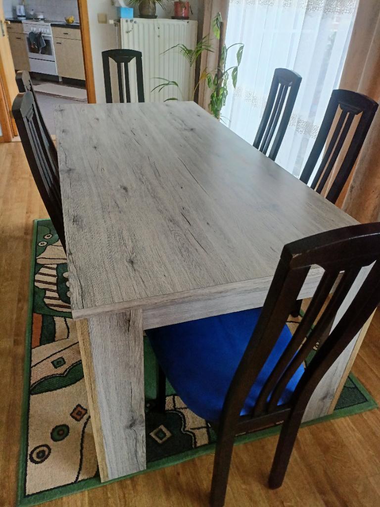 Eetkamertafel met 6 stoelen, Huis en Inrichting, Ophalen, Gebruikt, 4 tot 6 stoelen