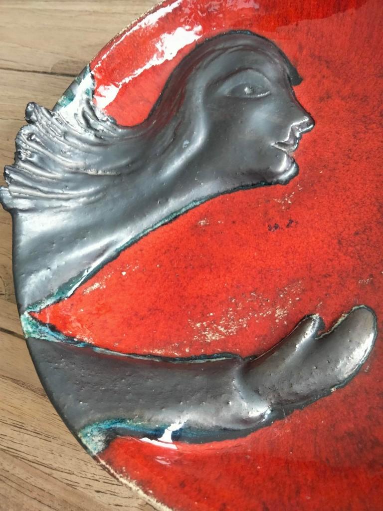 1970s vintage studio keramiek schaal Belgisch?, Antiek en Kunst, Kunst | Overige Kunst, Ophalen of Verzenden