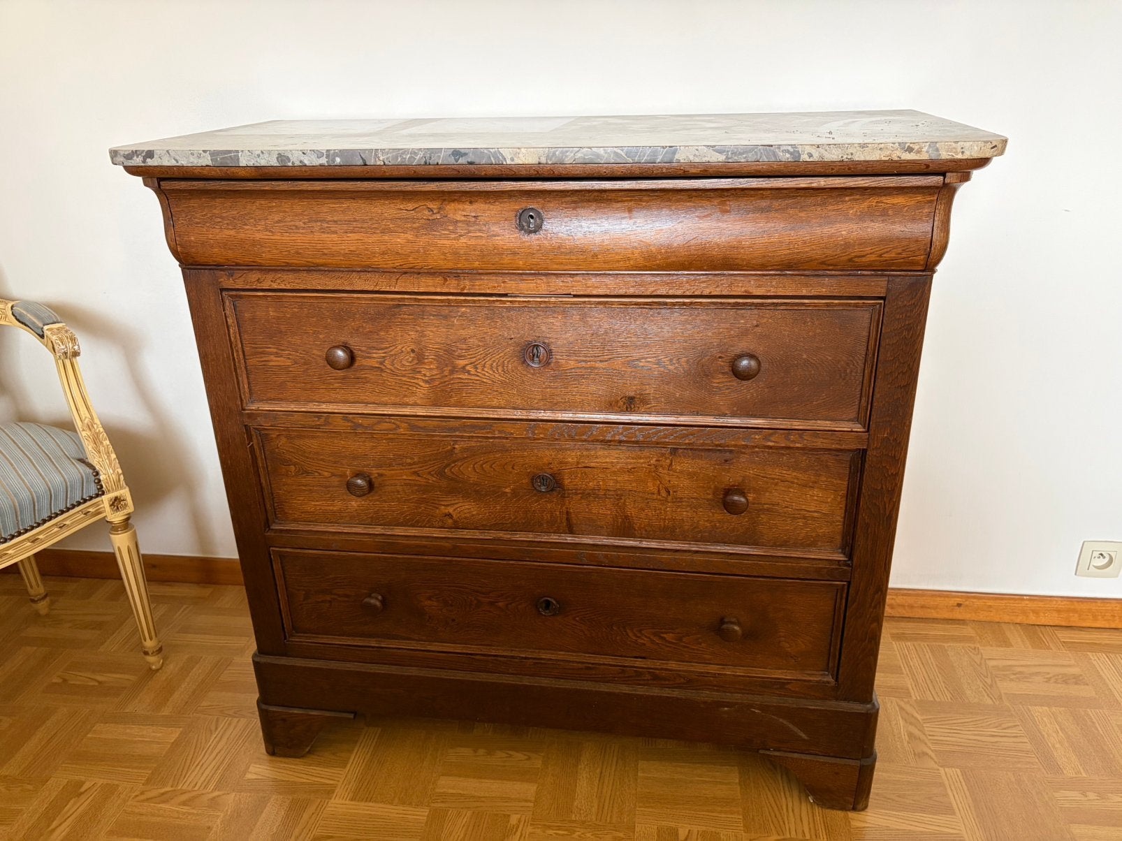 Franse Louis Philippe commode, Maison & Meubles, 3 ou 4 tiroirs, Comme neuf, 100 à 150 cm, Enlèvement