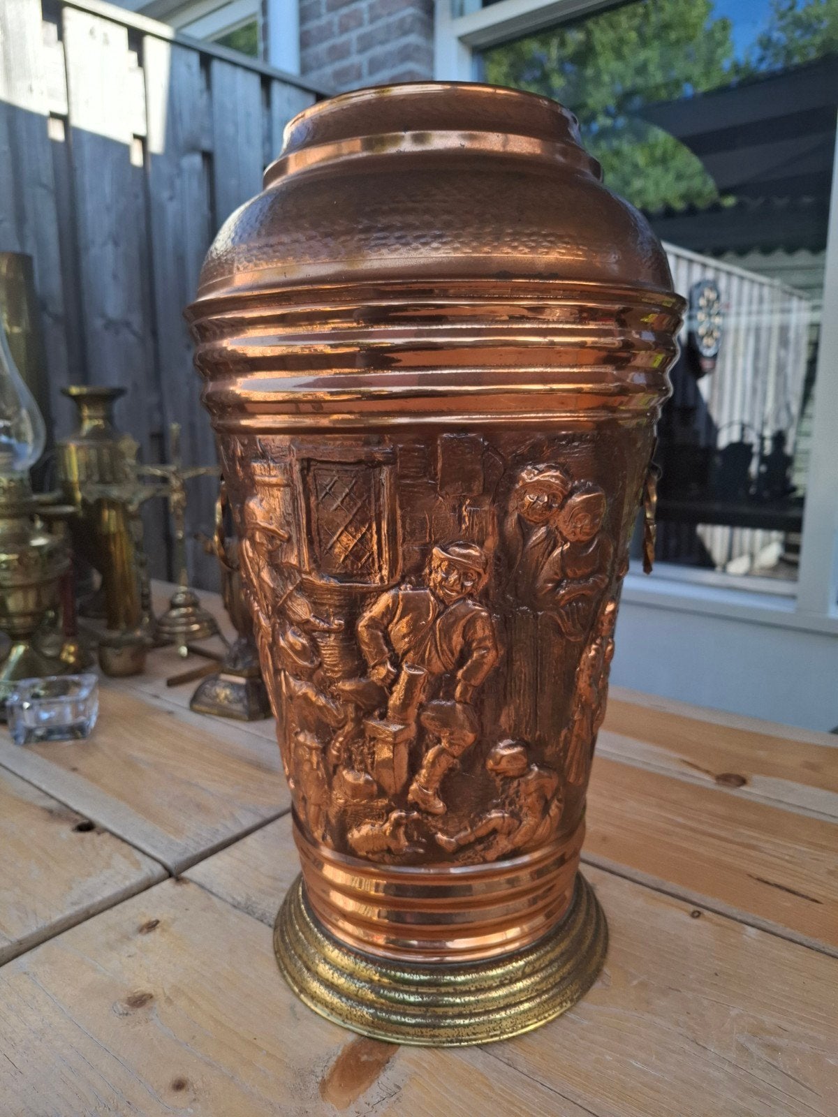 antieke paraplubak brons/koper, Ophalen of Verzenden, Brons