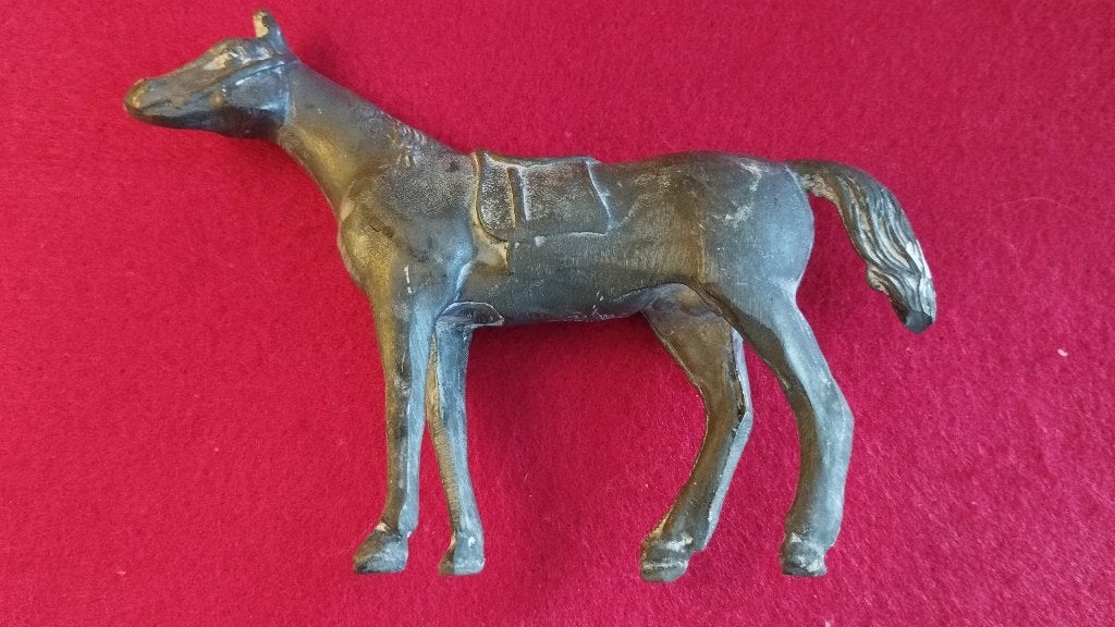 Metalen beeldje paard metaal, Verzenden, Zo goed als nieuw, Groter dan 1:35, Figuur of Figuren