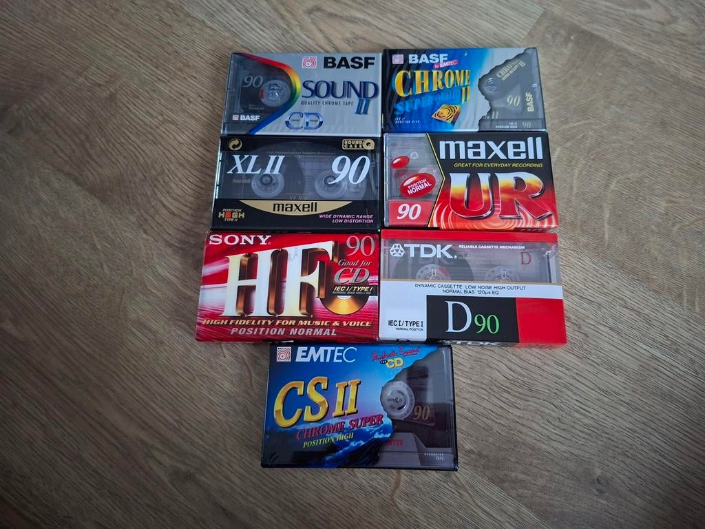 7 cassettes type 1 en 2, Ophalen of Verzenden