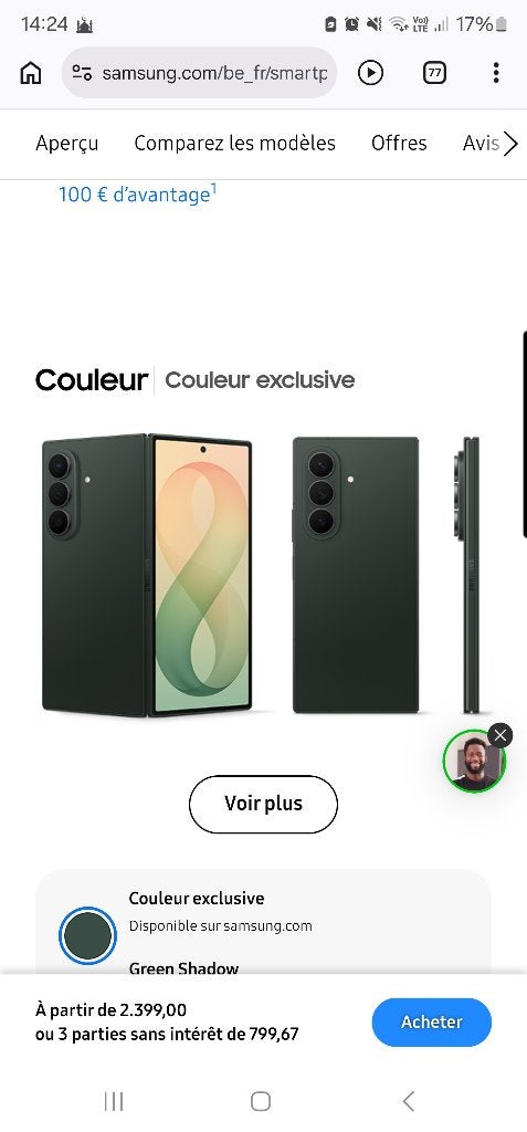 Samsung Z fold ultra 8 - 512gb Green, Télécoms, Téléphonie mobile | Samsung, 512 GB, Enlèvement, Sans abonnement, Galaxy Z Fold