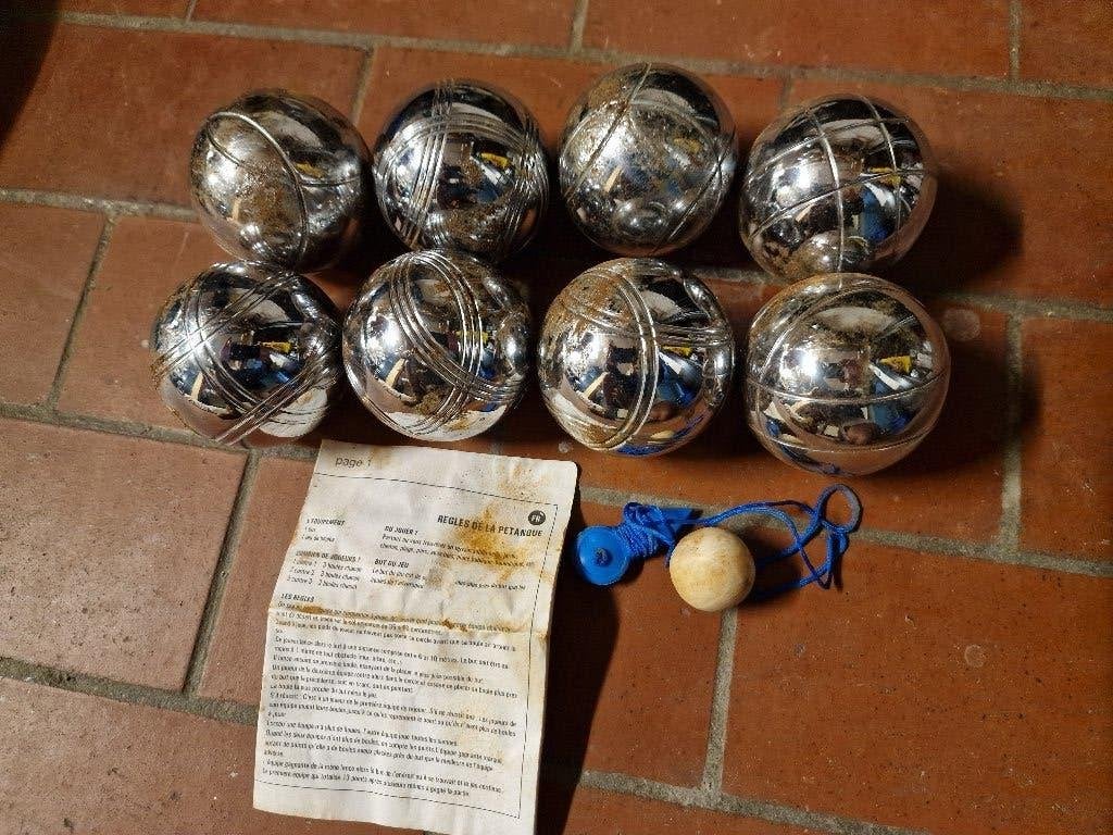 Petanque set 8 ballen staal., Ophalen of Verzenden, Gebruikt, Bal
