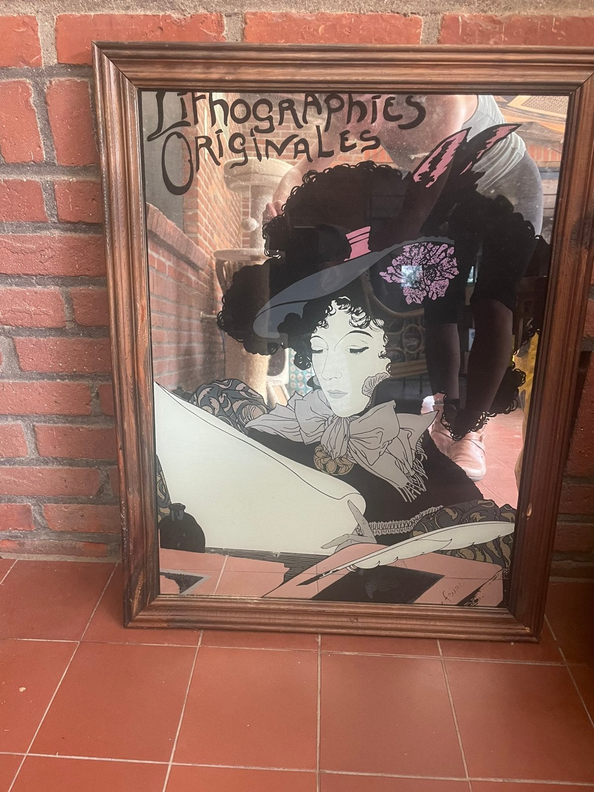 Vintage art-noveau spiegel, Enlèvement
