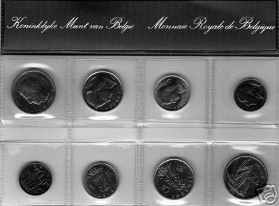 Belgique : Set annuel 1980 FR + VL (8 pièces), Timbres & Monnaies, Envoi, Série