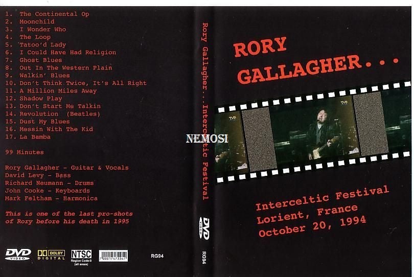 DVD - Rory GALLAGHER - INTERCELTIC FESTIVAL, Cd's en Dvd's, Verzenden, Nieuw in verpakking, Concert