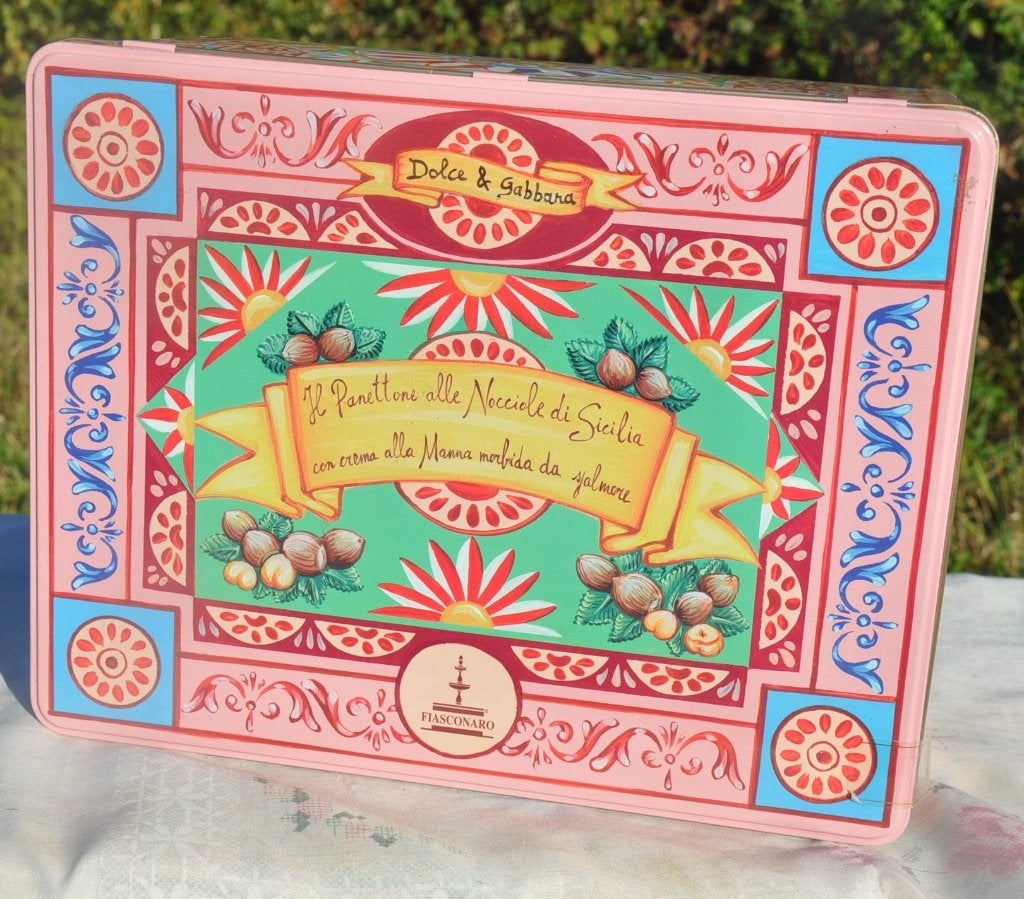 grande boite en fer panettone fiasconava et dolce gabanna, Collections, Enlèvement ou Envoi, Utilisé, Autre