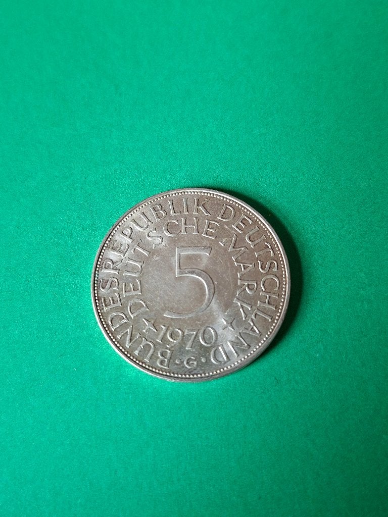 1970 G Duitsland 5 mark in zilver Karlsruhe, Postzegels en Munten, Munten | Europa | Niet-Euromunten, Verzenden, Duitsland, Losse munt