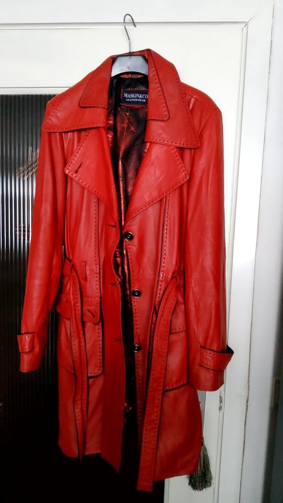 Lederen mantel, Kleding | Dames, Ophalen, Maat 38/40 (M)
