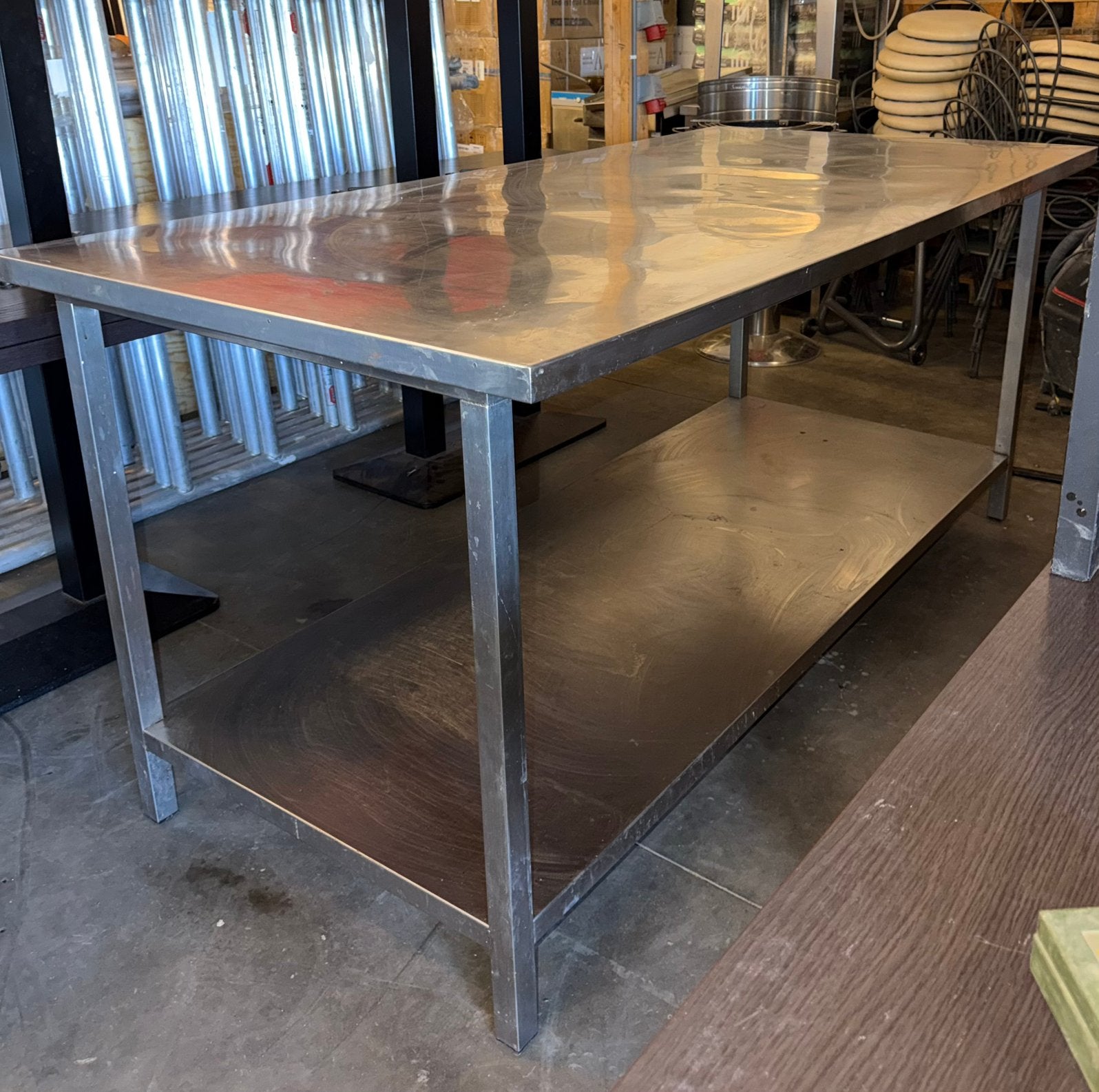 RVS Werktafel  Horeca Werkbank met Onderschap - 200 x 100 cm, Enlèvement, Utilisé, 170 cm ou plus