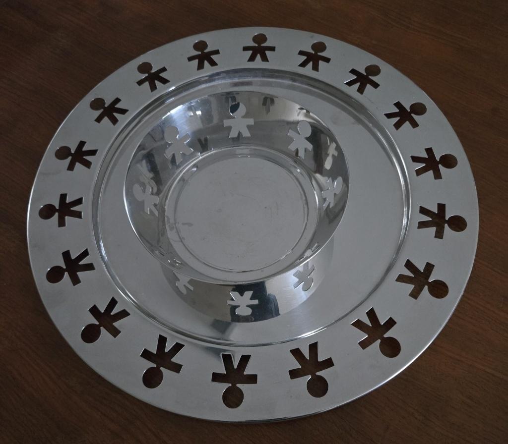 Alessi Girotonde dienblad met bijpassende schaal, Ophalen, Zo goed als nieuw, Rond, Schaal