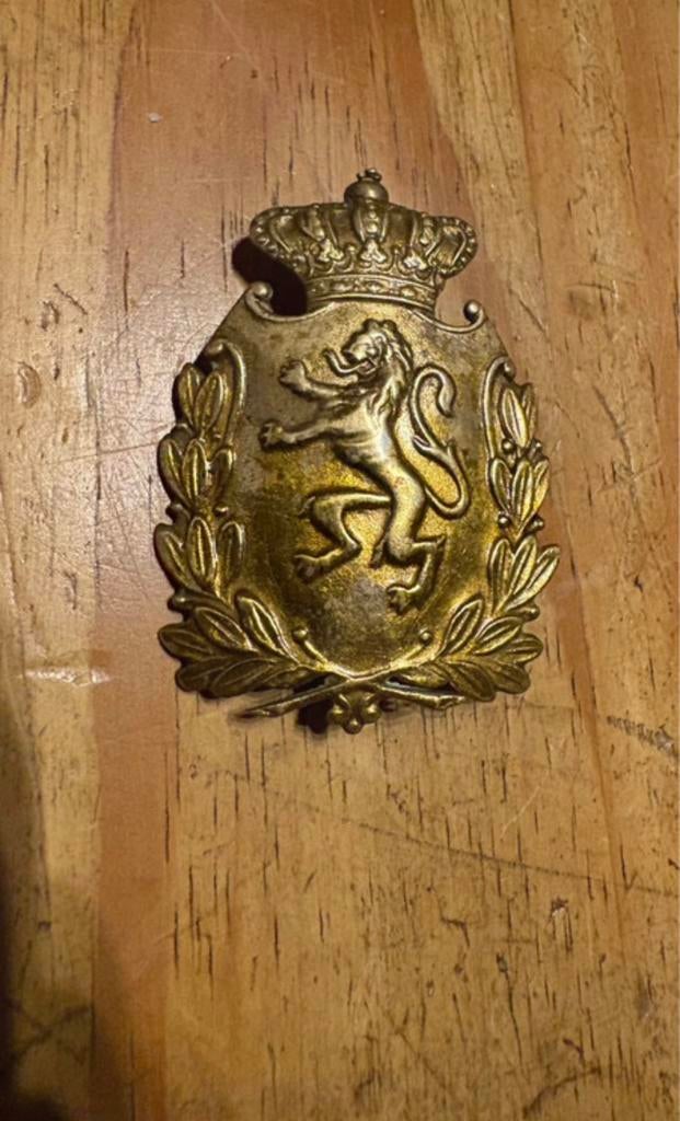 Badge voor hoofdtooi van de politie Publique du Congo, Ophalen of Verzenden, Landmacht, Embleem of Badge