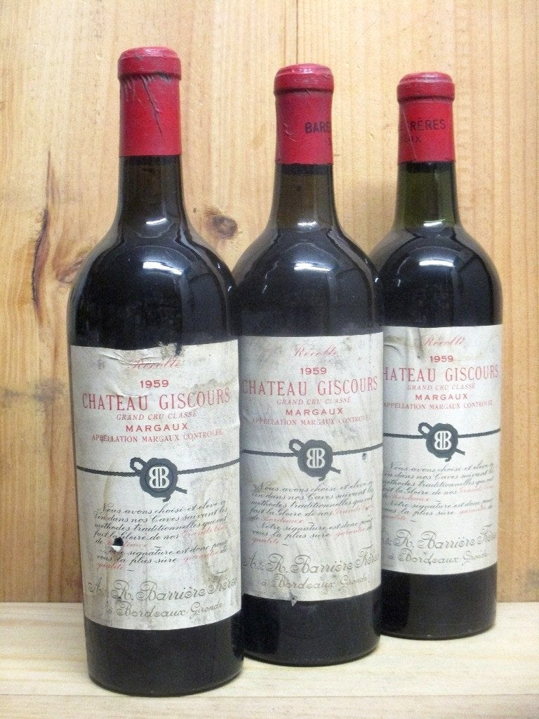 1x CHATEAU GISCOURS, Grand Cru Classé 1959, Collections, Enlèvement ou Envoi, Comme neuf, Vin rouge