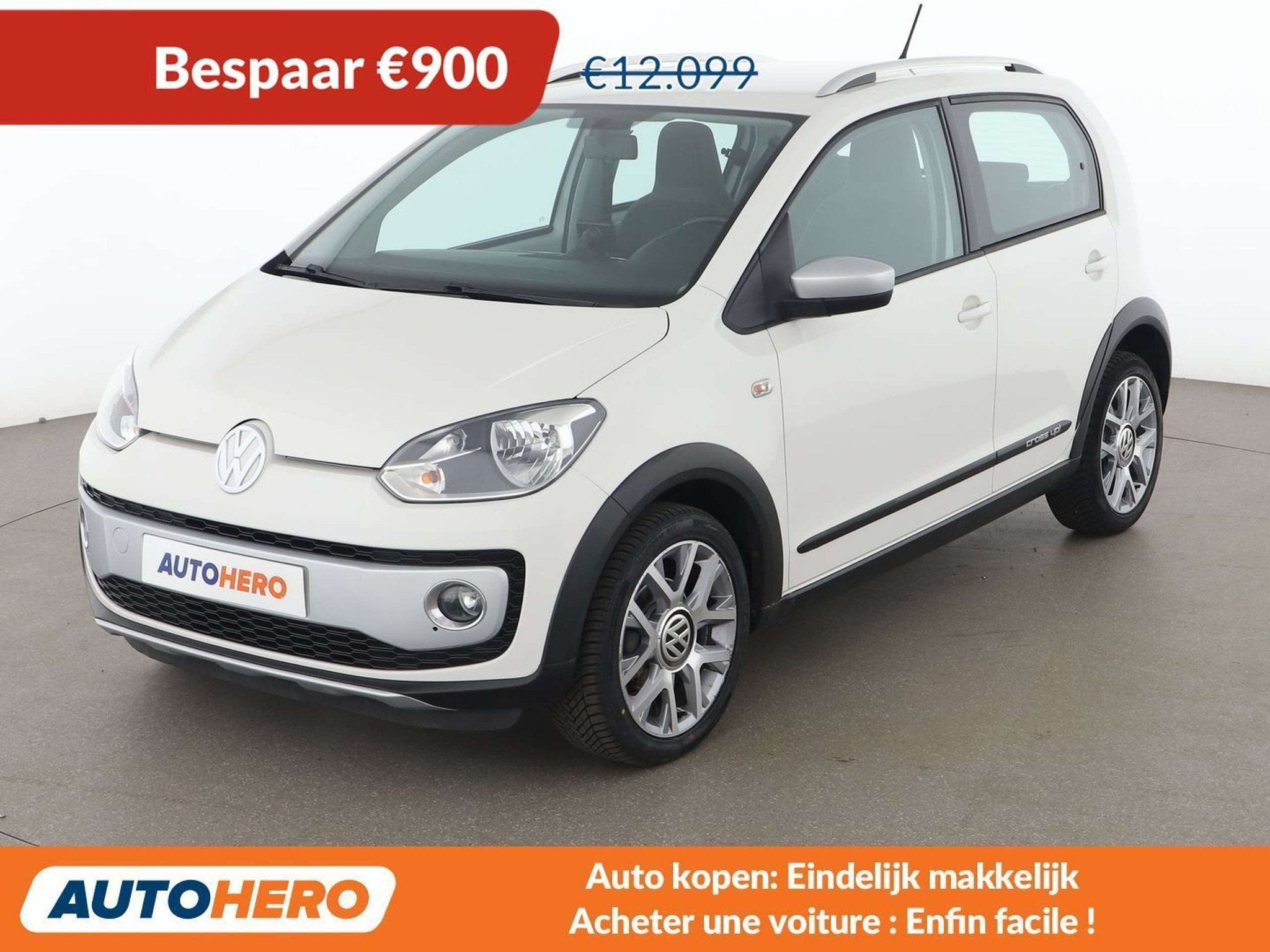 Volkswagen up! 1.0 Cross up! (bj 2015, automaat), Stof, Up!, Overige brandstoffen, Wit