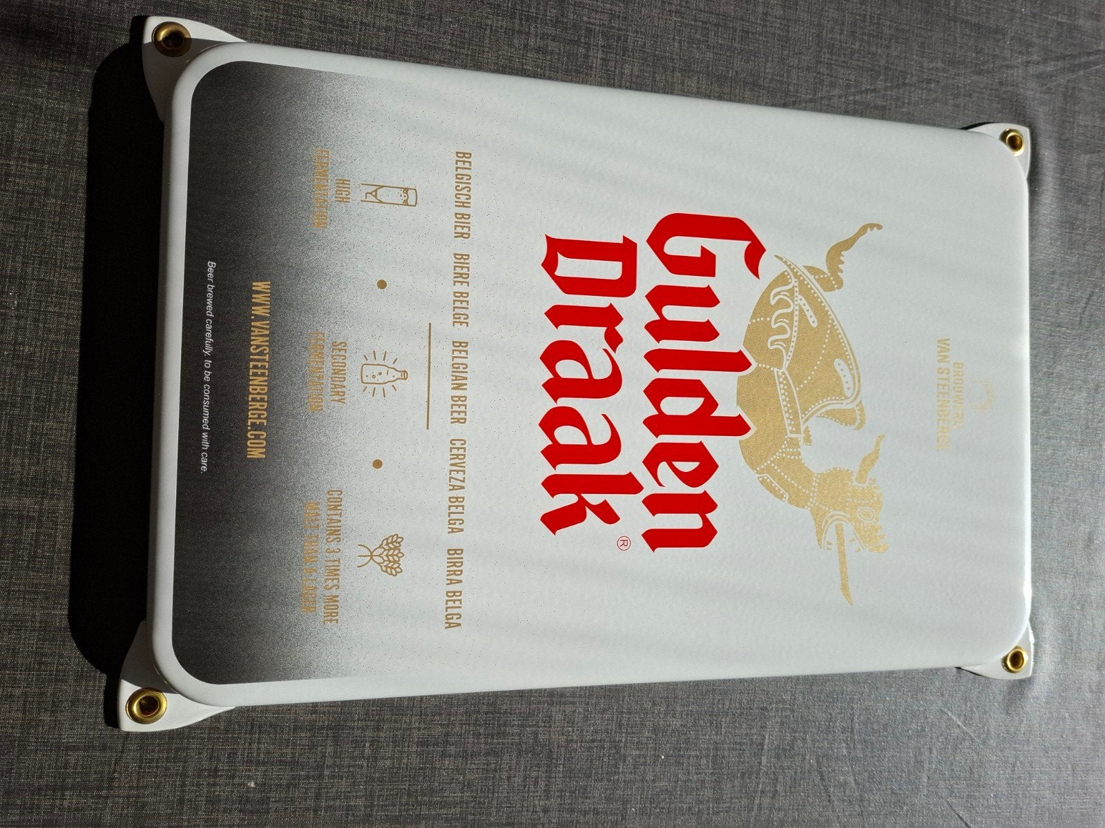 emaille bord gulden draak, Verzamelen, Ophalen of Verzenden, Nieuw, Reclamebord, Plaat of Schild