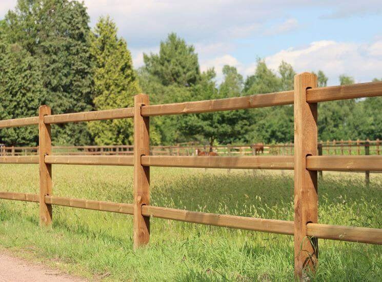 22. Omheining | houten omheining | doorsteek omheining, Dieren en Toebehoren, Weidegang, 4 paarden of pony's of meer
