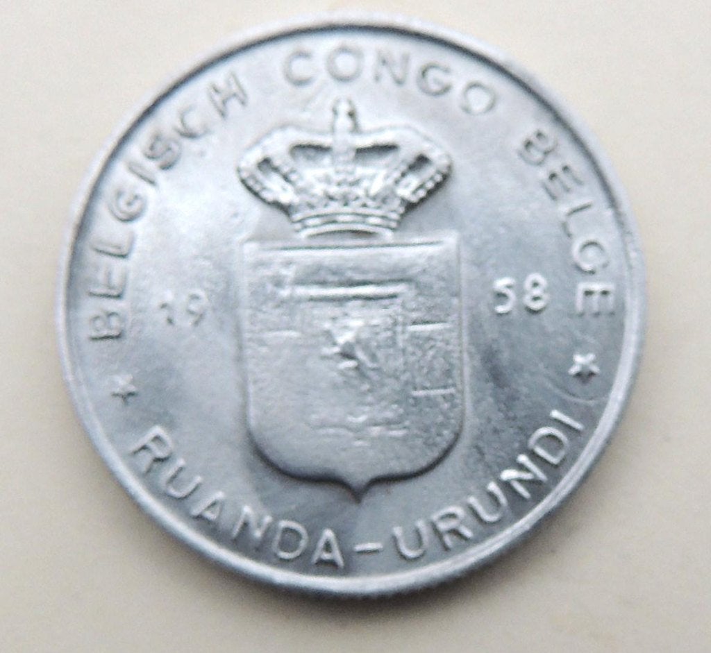 1958 1 franc Congo Belge Ruanda Urundi, Envoi, Métal, Monnaie en vrac