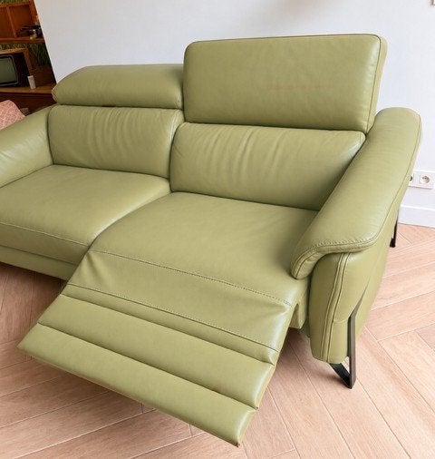 Moderne leren elektrische zetel, Ophalen, 100 tot 125 cm, Driepersoons, Leer