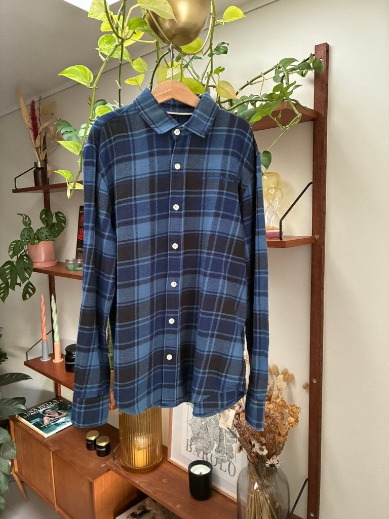 Blauw geruit Hemd AO76 American Outfitters. (Maat 14 jaar), AO76 American Outfitters, Overhemd of Blouse, Ophalen of Verzenden