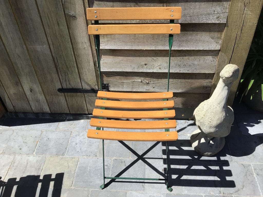 4 bistro stoelen, Tuin en Terras, Tuinstoelen, Ophalen, Zo goed als nieuw, Inklapbaar