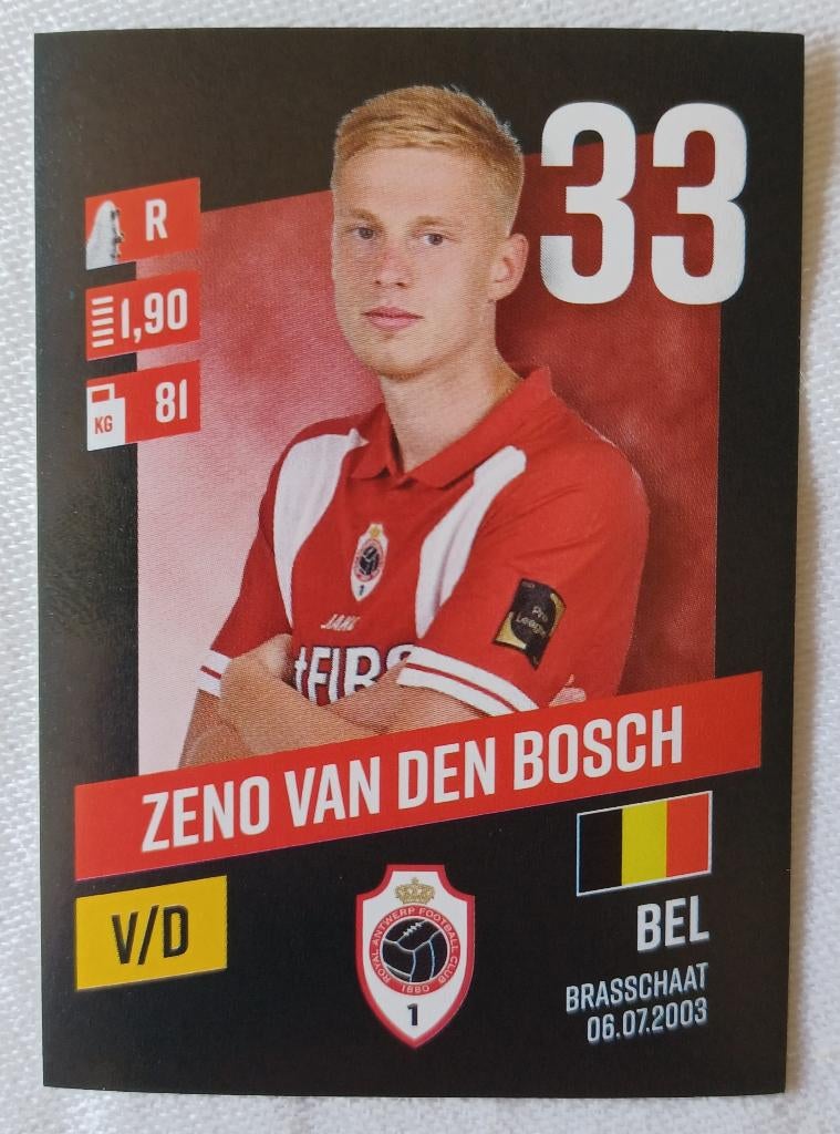 Sticker Zeno Van den Bosch (rookie) - Pro League 2023-2024, Ophalen of Verzenden, Zo goed als nieuw, Sticker