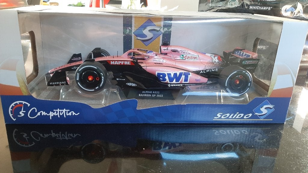 F1 Alpine A522 GP Bahrain 2022 F.Alonso 1:18 Solido, Hobby en Vrije tijd, Ophalen of Verzenden, Nieuw, Solido
