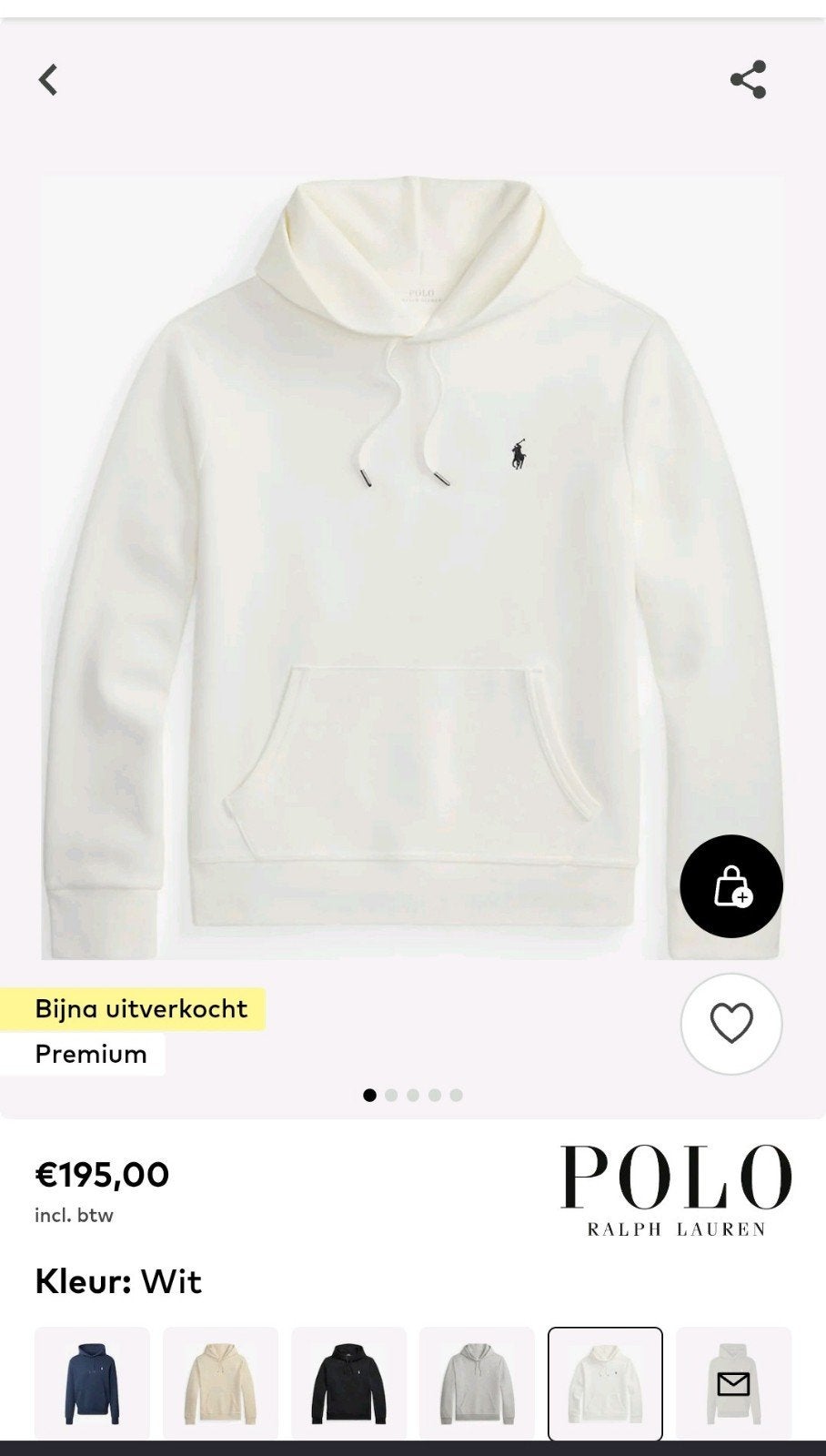 hoodie polo ralph lauren wit nieuw, Kleding | Heren, Truien en Vesten, Ophalen of Verzenden, Wit