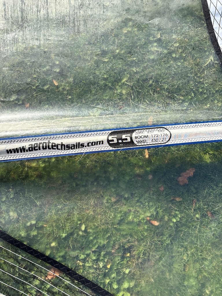 Windsurfzeil aerotech 5.5, Watersport en Boten, Ophalen, Gebruikt, Mast, 5 tot 6.5 m²