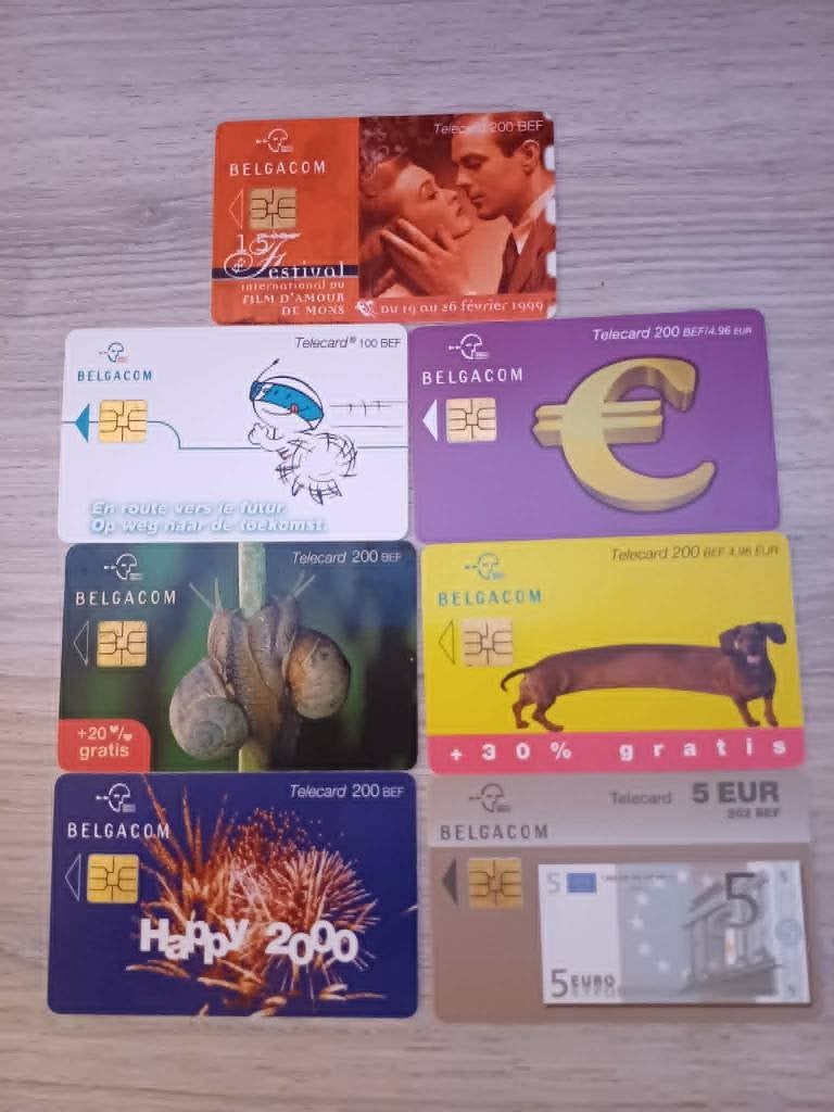 Lot de 7 cartes téléphoniques de collection Belgacom, Collections, Cartes de téléphone, Envoi